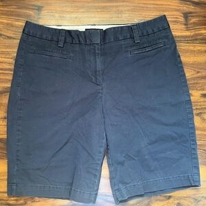 Land's End Navy Bermuda Chino Shorts Fit 2 Women's Size 8 Classic Neutral Spring